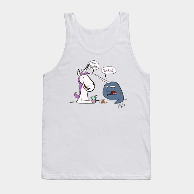 Unicorn Vs Narwhal Tank Top by CrankyUnicorn